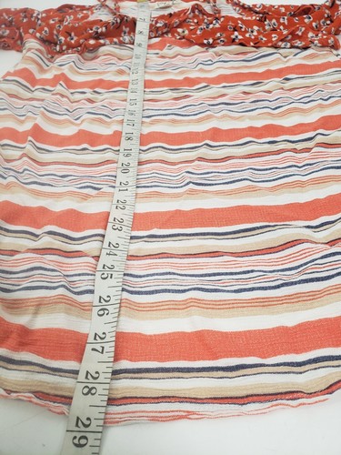 Grace & Emma Floral Striped Cold Shoulder Size L Blouse Colorful Camisole Top - Picture 6 of 7