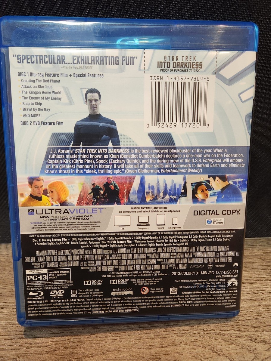 Star Trek Into Darkness DVD Near Mint 32429137302| eBay