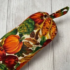 Plastic Grocery Bag Holder Veggie Fall Harvest Kitchen Handmade Bag Dispenser