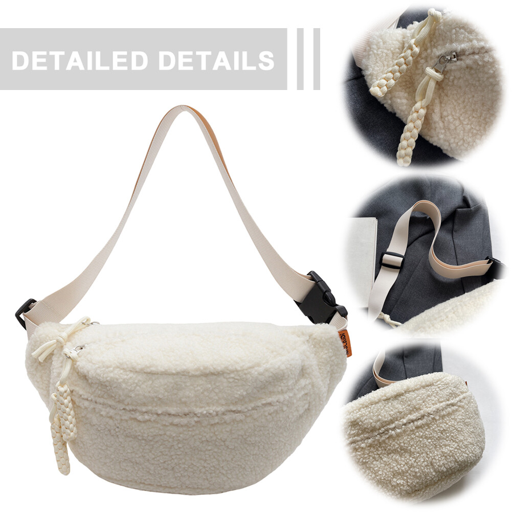 Fleece Sherpa Crossbody Bag for Women Mini Everywhere Belt
