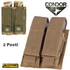 Tasca Porta Caricatori cal 9mm Doppia 2 Posti per Pistola CONDOR Militare COYOTE