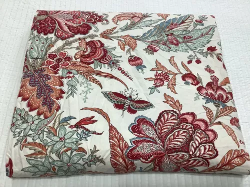 Pottery Barn  Duvet Cover Full Queen Multi Color Floral Organic Cotton