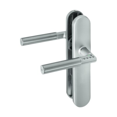 ASSA ABLOY digitaler Türbeschlag Code Handle Langschild ohne Lochung-DIN links