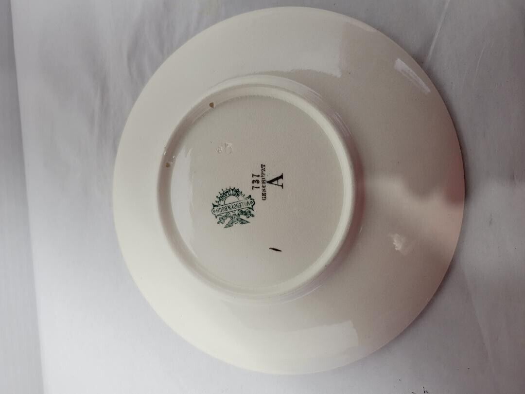 Mettlach #1044/737 Print Under Glaze Military Plate Depicting Different Branches