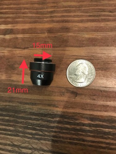 Ken-A-Vision Small 4X Achromatic Microscope Objective Lens (BLK) 15mm - (2 Pack) - Picture 2 of 3