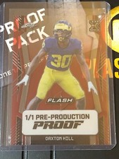 2022 Leaf Flash 🏈 DAXTON HILL Red Pre-Proof RC #1/1 Michigan WOLVERINES Bengals