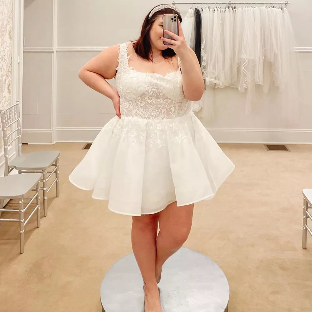 plus size short wedding dress