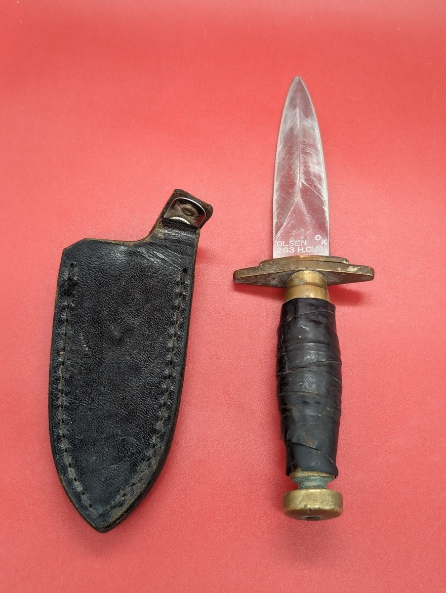Vintage Olsen OK Made in HC Michigan USA Fixed Blade Knife with