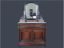 Commode Servante En Palissandre Avec Étage Marbre Original De D'Époque 800'