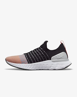 Men Nike React Phantom Run Flyknit 2 Running Shoes Black/Crimson 12.5 MEN SIZE