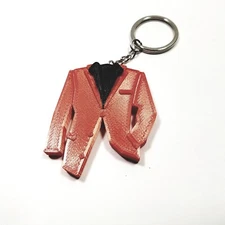 Well Dressed Man Red Sport Jacket & Black Shirt Keychain