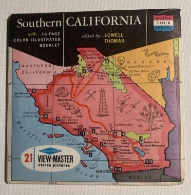 View-Master SOUTHERN CALIFORNIA A169 (Map) 3 Reel Set + Booklet V2 ...