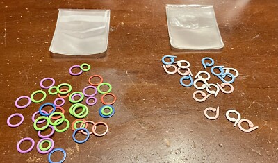Clover Split Ring Stitch Markers,Lot Of 17 &  Soft Stitch Ring Markers,Lot Of 37