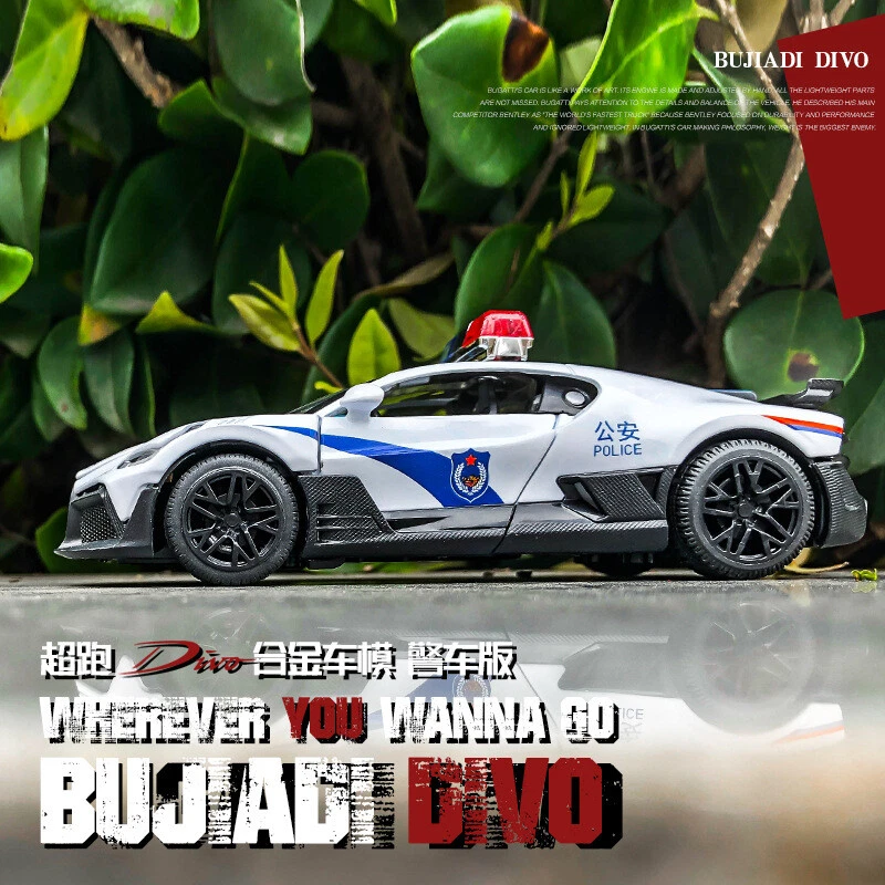 New 1:32 Simulation Bugatti Police Metal Alloy Diecasts Vehicles Car Model - Image 3 of 4