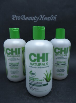 CHI ALOE VERA Hydrating Shampoo & Conditioner & Body Wash 12 oz