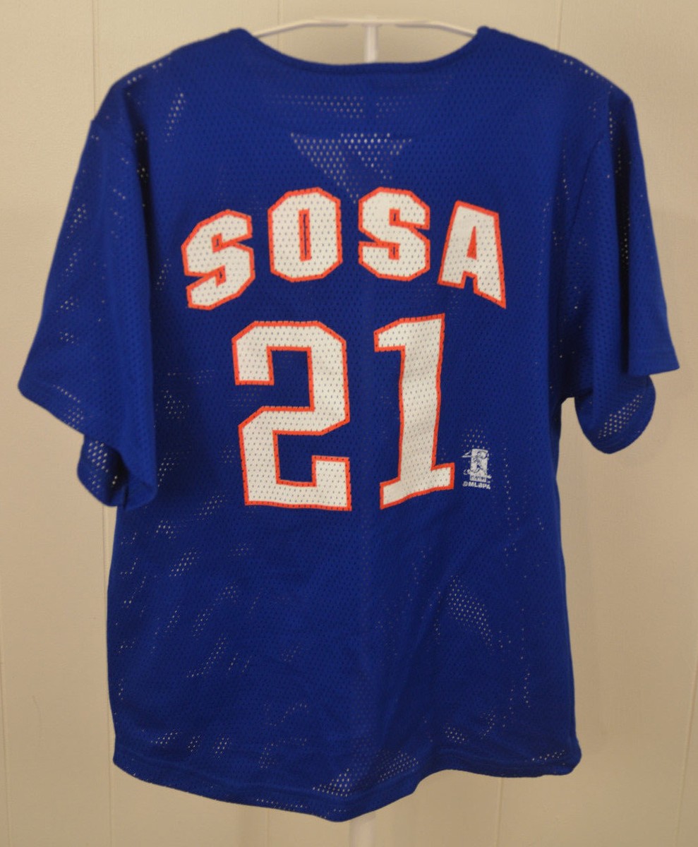 Logo 7 Chicago Cubs Jersey # 21 Sammy Sosa MLB Baseball Blue