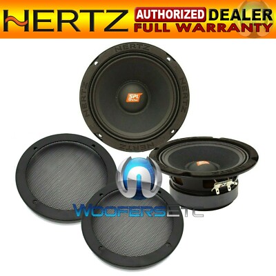 pkg HERTZ SV165.1 6.5'' SPL SHOW 400W COMPONENT MIDRANGE SPEAKERS + GRILLS NEW