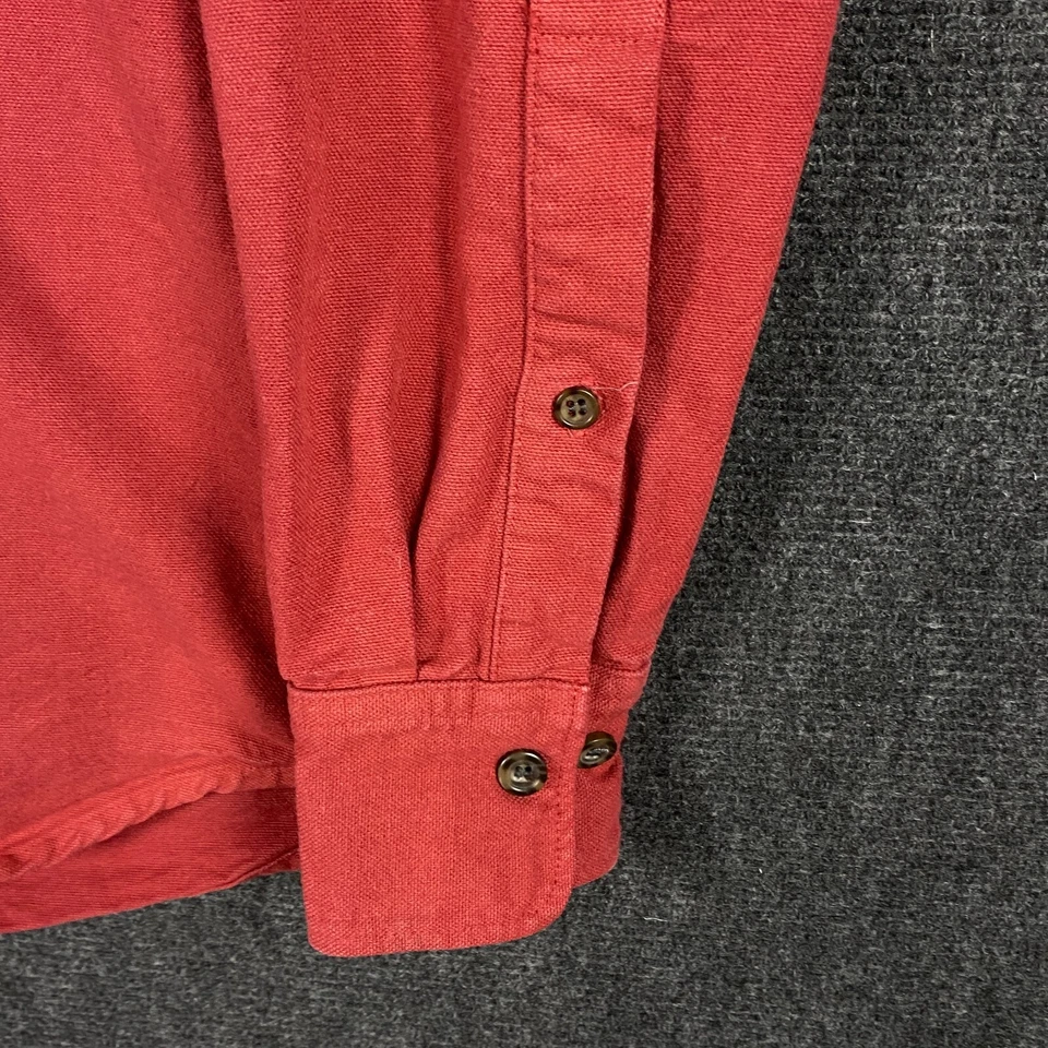 American Apparel Mens XS Long Sleeve Button Down Shirt Rust Heavy Twill Pocket - Image 2 of 4