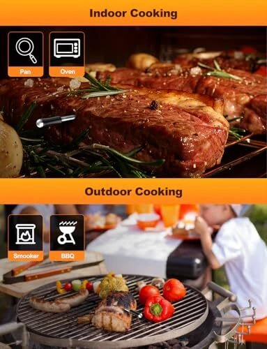 Wireless Meat Thermometer with 493FT Wireless Range, Bluetooth Wireless