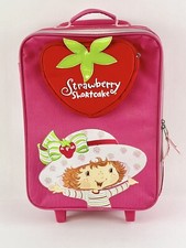 Strawberry Shortcake Rolling Suitcase w/ extending handle Vintage 2003