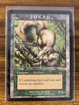 MTG ️SQUIRREL TOKEN - Players Reward ️Odyssey MINT Rare Creature 2001 UNPLAYED