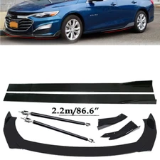 Front Bumper Lip Spoiler Splitter Glossy Black Extension For Chevrolet Malibu