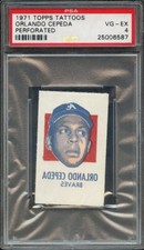 1971 TOPPS TATTOOS PERFORATED ORLANDO CEPEDA PERFORATED PSA VG-EX 4 