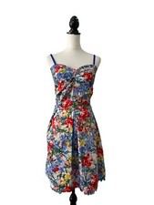 Joe Browns Floral Fit Flare Dress Women UK16 Multicolour Pleated Cotton
