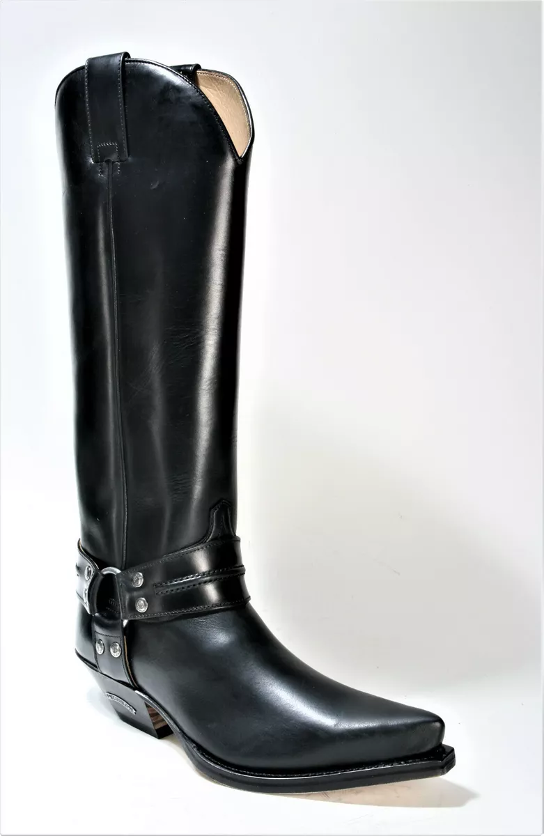 17582 Sendra Cowboy Boots High Shaft Ciclon Dark Black Frame Sewn