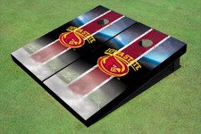 Iowa State University Cyclone Field Long Strip Matching Red Custom Cornhole Boar