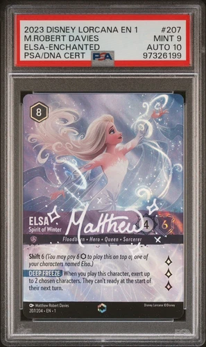 Enchanted Elsa Spirit Of Winter PSA 9 Auto 10 Signed Disney Lorcana