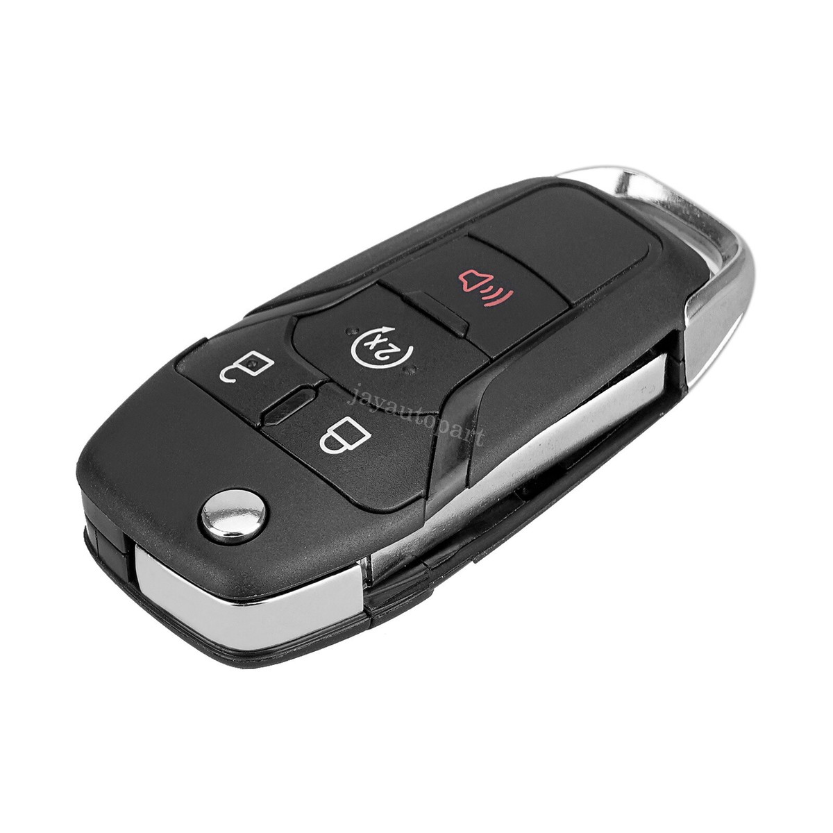 Replacement Flip Key Fob Shell Case For Ford F-150, Bronco, Ranger & More (4-Button) With Uncut Blank Blade - View #8