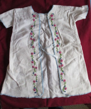 Vintage Infant Long Flannel Bed Jacket Handmade Embroidered