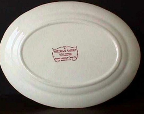 **HISTORICAL AMERICA RED 11 ¾” OVAL PLATTER HOMER LAUGHLIN-MS6-E - Picture 8 of 9