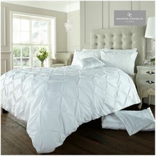 Image of Pintuck Pleated Alford Duvet Cover Set Bedding With Pillowcase All Sizes Colour