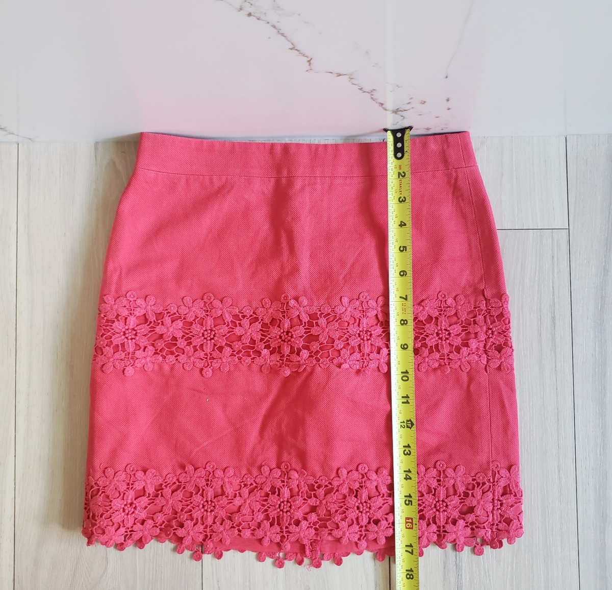 Jupe J.Crew Femme Taille 12 Imprimé Floral Abstrait Rouge Rose - Occasion Très Bon état