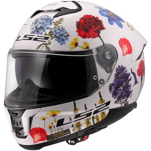 LS2 FF808 STREAM II FLOWER BIANCO FIORI MOTO INTEGRALE 22.06 TG XS - Foto 2 di 6