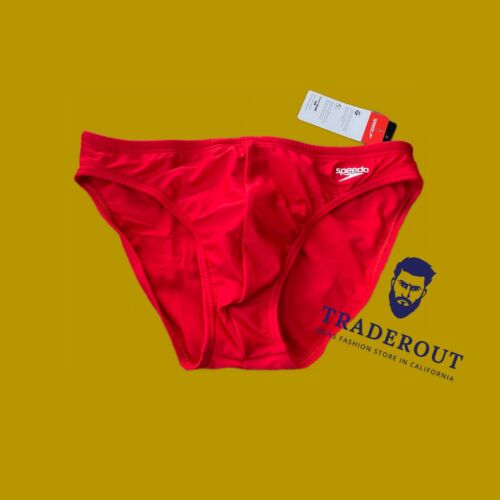 Speedo Men Red solar swim brief bikini Swimwear size 30 32 34 36 38 - Picture 1 of 10