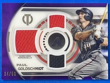 2019 Topps Tribute Triple Patch Purple Paul Goldschmidt 34/50 TTR-PG Diamondback