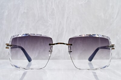 Cartier rimless composite C decor platinum Navy sunglasses CT03180