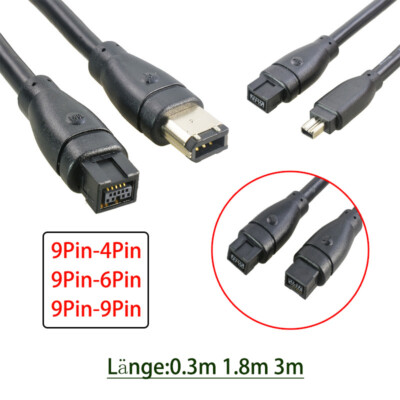FireWire 800 Kabel 1394b 9 Pin auf 4/6/9 Pin Stecker auf Stecker IEEE Daten