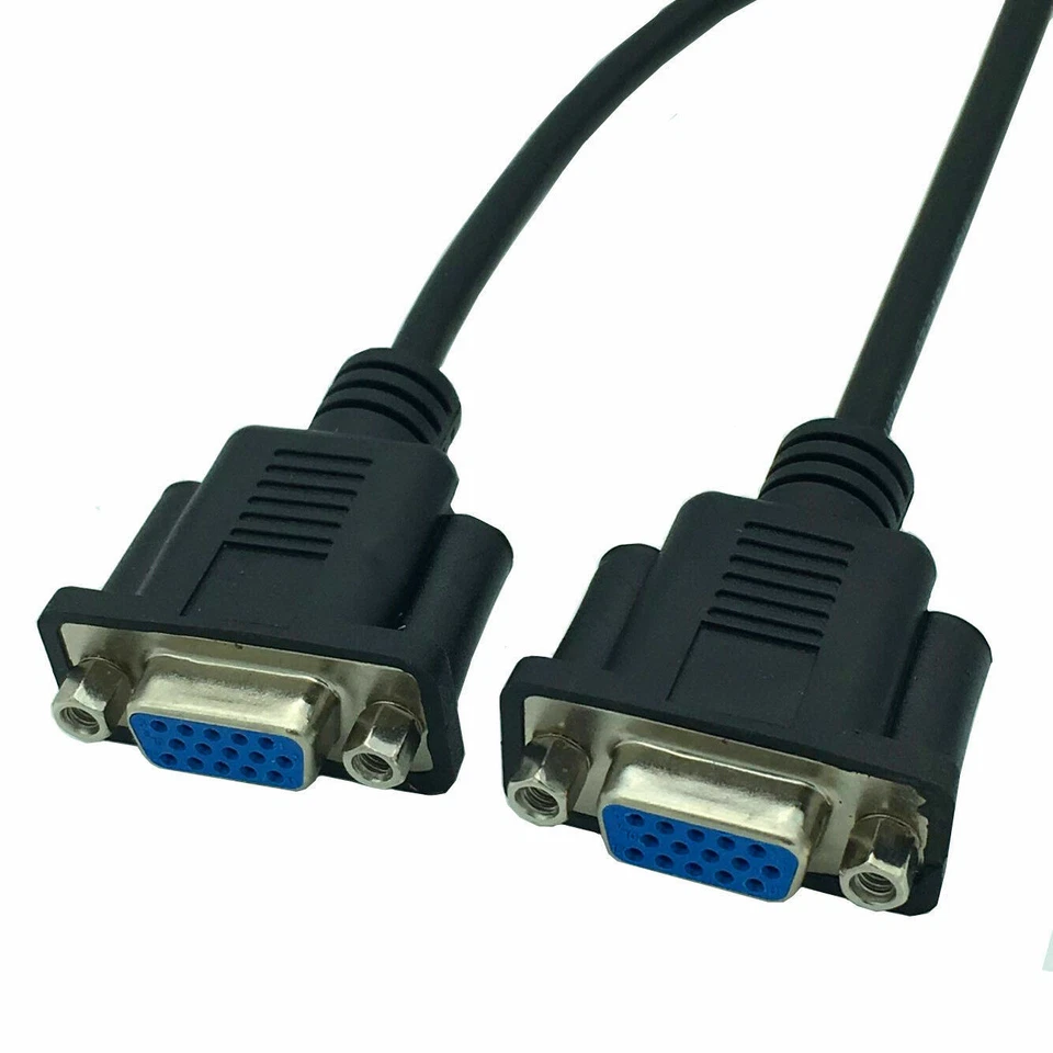 VGA Panel Mount Monitor Extension Cable Female to Female - 0.3m - Image 2 of 4