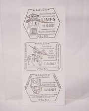 3-Pc. Post Stamp Deutsche Post Aalen 2007 Limes World Heritage Site Of Unesco