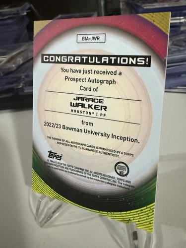 2022-23 Bowman University Inception Jarace Walker 1 Initiation AU Gold Foil /50 - Picture 6 of 7
