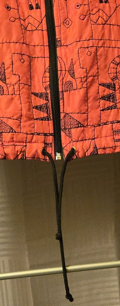 Chico’s Red Abstract Pattern Silk Jacket Size 1 –… - image 4