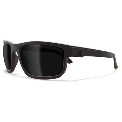 Edge Eyewear Defiance Anti-Fog Polarized Wayfarer Safety Glasses Smoke Lens Blac