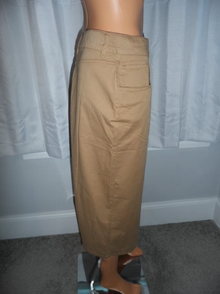 Great Nautica Jeans Talla 8 Caqui Recto Midi Falda Carga Mujer Nuevo Con Etiquetas Foto 4 de 4