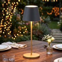 Tischlampe AußEnleuchte Gartenlampe Ladestation USB Touchdimmer RGB LED H 34 Cm