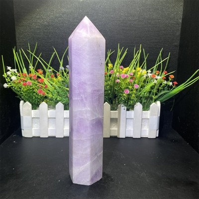 2.2LB 8.6'' Natural Kunzite Obelisk Tower Healing Energy Reiki Mineral
