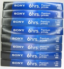 Vintage VHS Tape Lot of 8 Used Tapes Sony Model T-120VR With Boxes